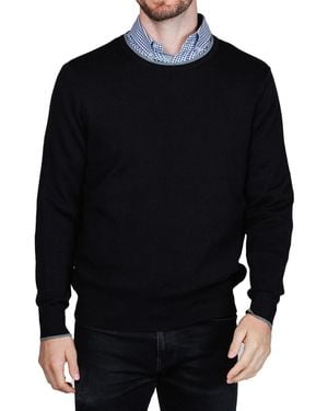 Tailorbyrd Fine Knit Crew Neck Sweater - Black