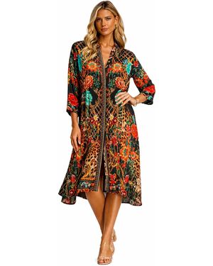 La Moda Clothing Midi Summer Dress - Red