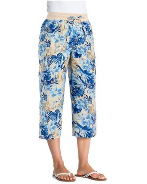 Woman Within Plus Size Convertible Length Cargo Capri/bermuda - Blue
