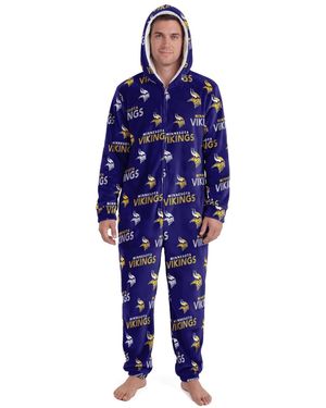 Concepts Sport And Minnesota Vikings Sidekick Full-zip Sherpa-lined Hood Union Suit - Blue