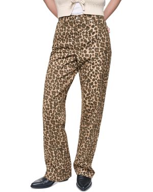 DKNY Animal Print Mid-rise Straight Leg Jeans - Natural