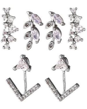 Nicole Miller Cubic Zirconia Earring Trio - Metallic