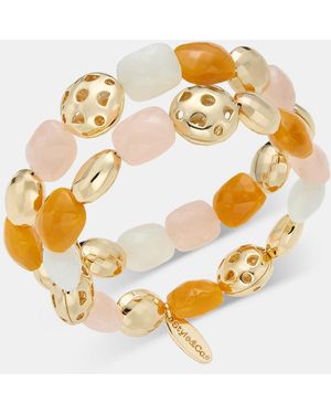 Style & Co. Gold-tone Two-row Beaded Stretch Bracelet - Metallic