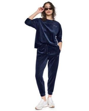 DKNY Rhinestone Velour Set - Blue