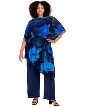 Avenue Mesh Overlay Jumpsuit - Blue