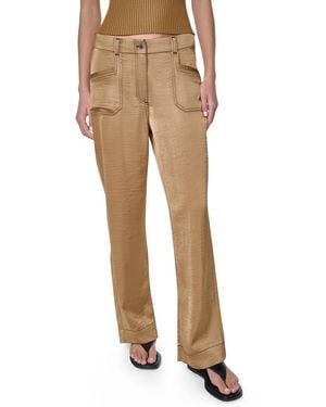 DKNY Straight-leg Top Stitch Pants - Natural