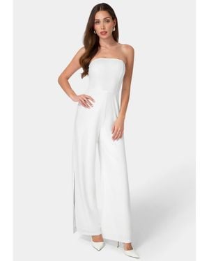 Bebe Strapless A-line Jumpsuit - White