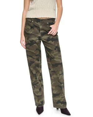 DKNY Mid-rise Relaxed Straight Camo Print Jeans - Green