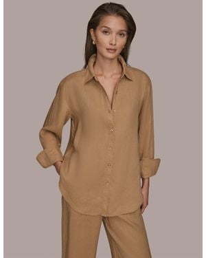 Donna Karan Weekend Button-down Shirt - Brown