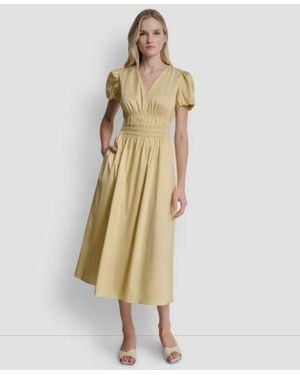 slim fit dress slacks Pleated Woven Fit and Flare Dress