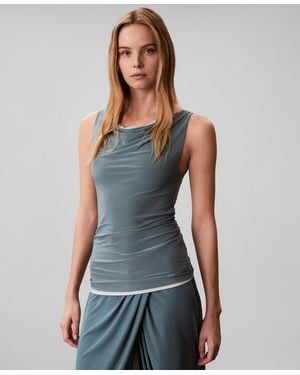 Calvin Klein Second Skin Reversible Sleeveless Tank Top - Blue