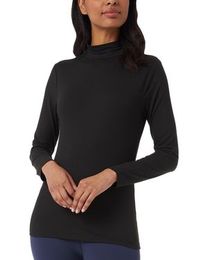 32 Degrees Long-sleeve Mock-neck Top - Black