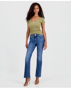 Guess Shape Up Mid-rise Bootcut Slim-fit Jeans - Blue