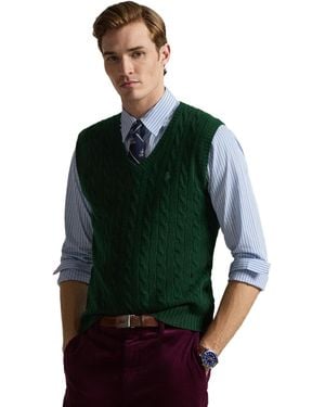 Polo Ralph Lauren Cable-knit Wool-cashmere Sweater Vest - Green