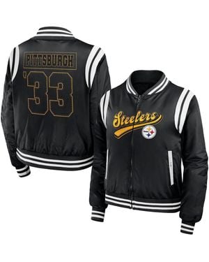 WEAR by Erin Andrews Pittsburgh Steelers Bomber Full-zip Jacket - Black
