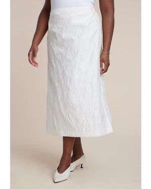 Eloquii Floral Jacquard A Line Skirt - Multicolor