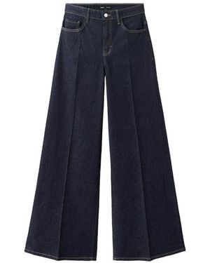Mango Elise High-waisted Wide-leg Jeans - Blue