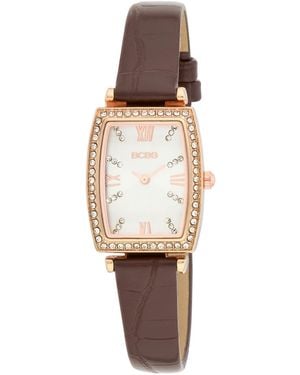 BCBGMAXAZRIA Quartz Tonneau Rose Gold Stainless Steel Watch 26mm - White