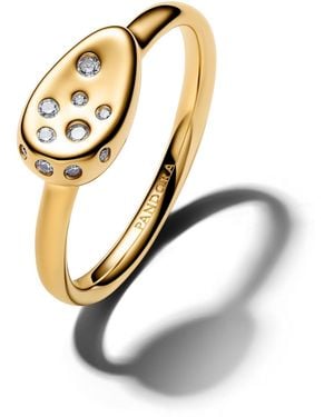 PANDORA Medium Stone-set Oval Signet Ring - Metallic