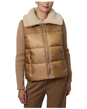 Bernardo Faux Shearling Puffer Combo Jacket - Brown