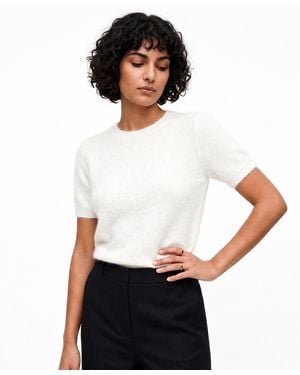 Jason Wu Brushed Short-sleeve Crewneck Pullover - White
