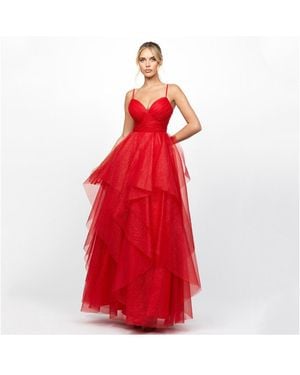 Bariano Solenne Tie Ball Gown - Red