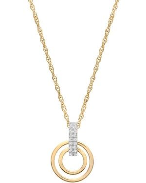 Macy's Diamond Circle Pendant Necklace (1/10 Ct. T.w. - Metallic