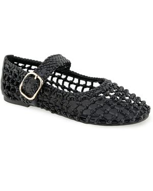 Kenneth Cole Tessa Woven Mary Jane Ballet Flats - Black