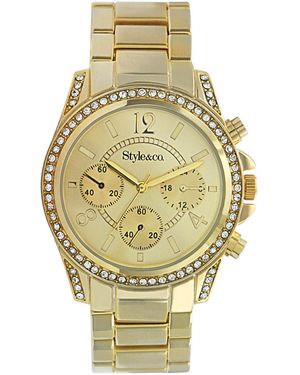 Style & Co. Style&co. Watch, Women's Gold-tone Mixed Metal Bracelet Sy004g - Metallic
