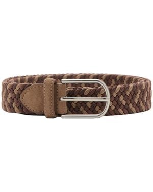 Mango Braided Elastic Colored Belt - Brown