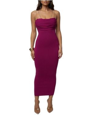 JLUXLABEL La Lune Drape Cowl-neckline Sleeveless Midi Dress - Purple