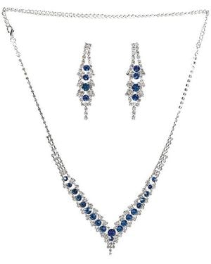 SOH Embellished Stone Necklace And Earrings () - Black