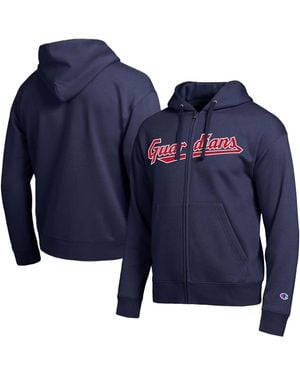 Champion Cleveland Guardians All-star Wordmark Full-zip Hoodie - Blue