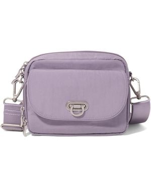 Baggallini Coastal Flip Lock Camera Bag Crossbody - Purple