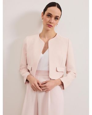 Phase Eight Emma Cropped Tailored Jacket - Pink