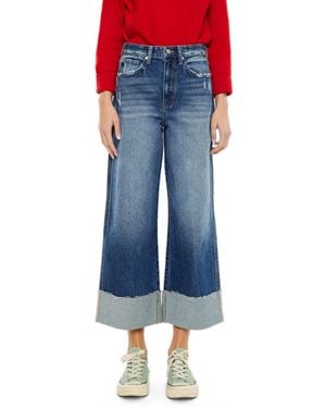 Kancan Lynn High-waisted Cropped Wide-leg Jeans - Blue