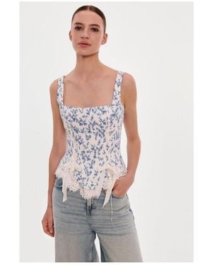 Milla Corset On Straps - White