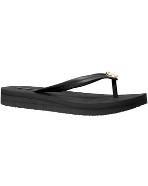 Michael Kors Posie Flip Flops Sandals - Black