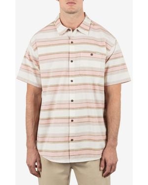 Hurley Lido Stripe Short Sleeve Shirt - Natural