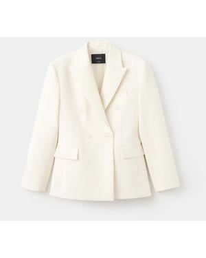 Mango Fitted Double-breasted Blazer - Natural