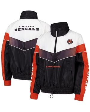 The Wild Collective Cincinnati Bengals 1/4 Zip Track Jacket - Black