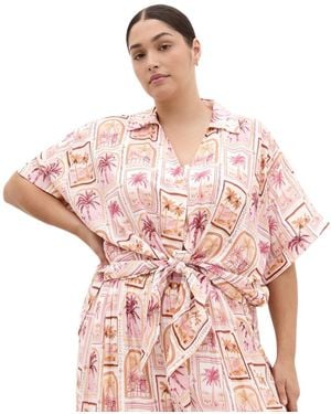 City Chic Plus Size Print Shirt - Pink