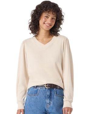 Hush Emily V-neck Puff Sleeve Top - White