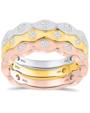 Forever Grown Diamonds 3-pc. Lab-grown Diamond Stack Ring (1.ct. T.w. - Metallic