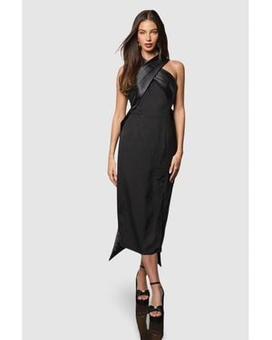 Coast Cross Over Front Bow Back Midi Dress - Black