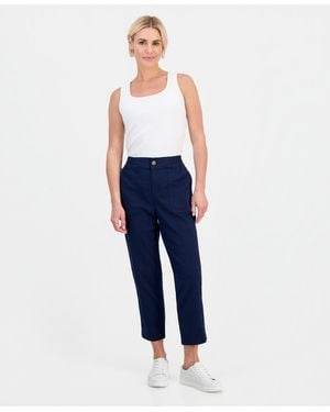 Style & Co. Petite High-rise Crop Pants - Blue