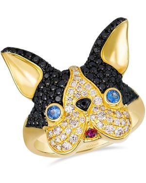 Le Vian Honey Gold Black Diamond Round-cut Ring (0.99 Ct. T.w. - Metallic