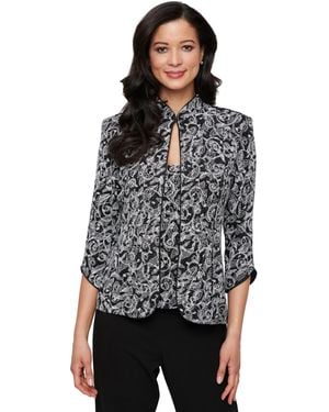 売れ筋商品|||アレックスイブニングス カットソー トップス レディース Petite Notched Collar Button-Front Blouse Rose Alex Evenings Petite Notched Collar Button-front Blouse in