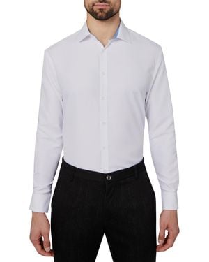 Calabrum Regular Fit Solid Wrinkle Free Performance Dress Shirt - Blue