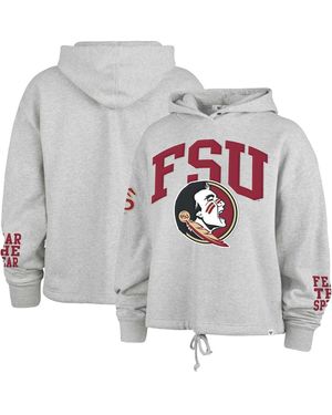 '47 Florida State Seminoles High Hopes Long Sleeve Cropped Hoodie - Gray